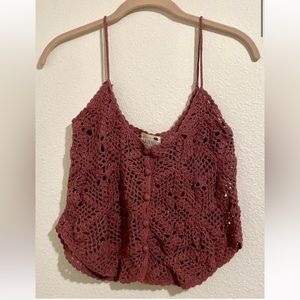 LA hearts crochet tank